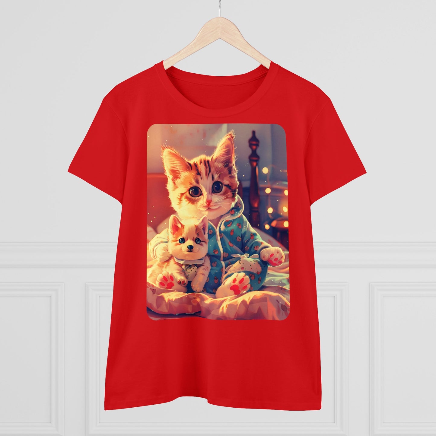 Cat Holding Corgi One - Colours - One Sided Print - Women's