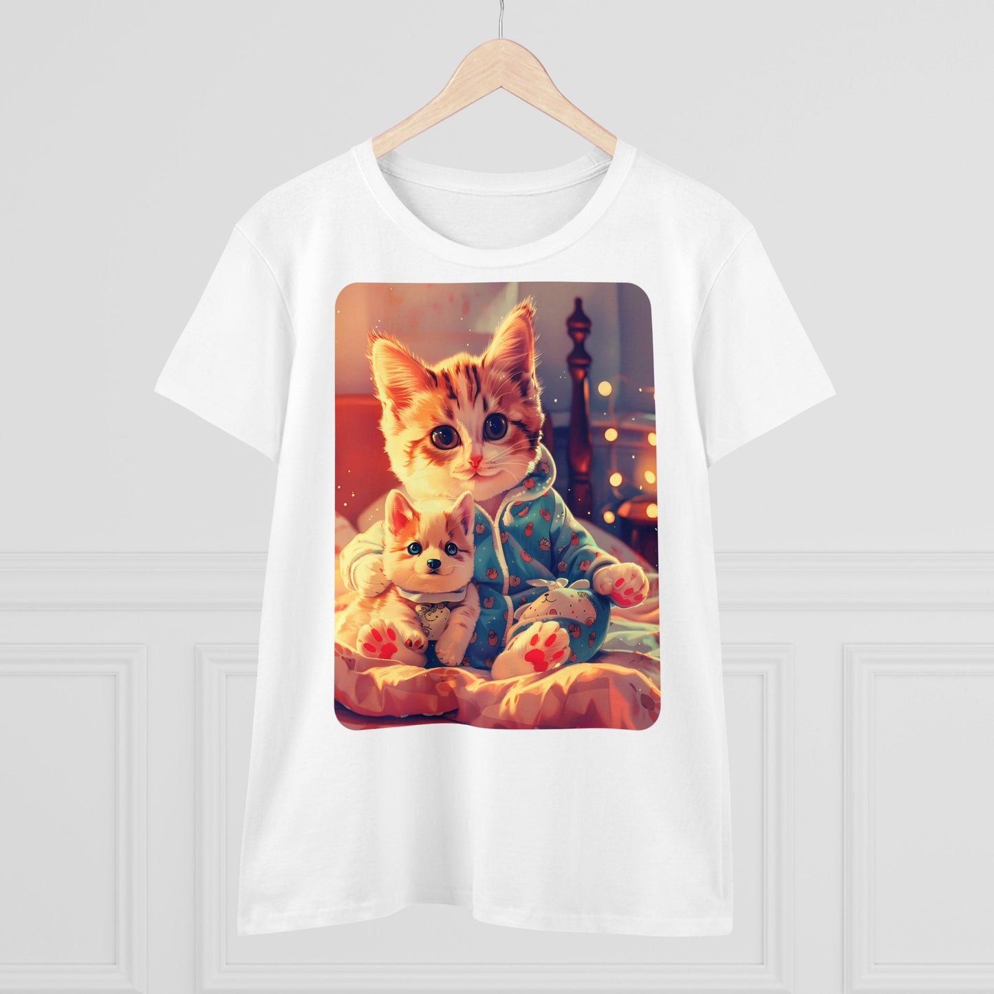 Cat Holding Corgi One - Colours - One Sided Print - Women's