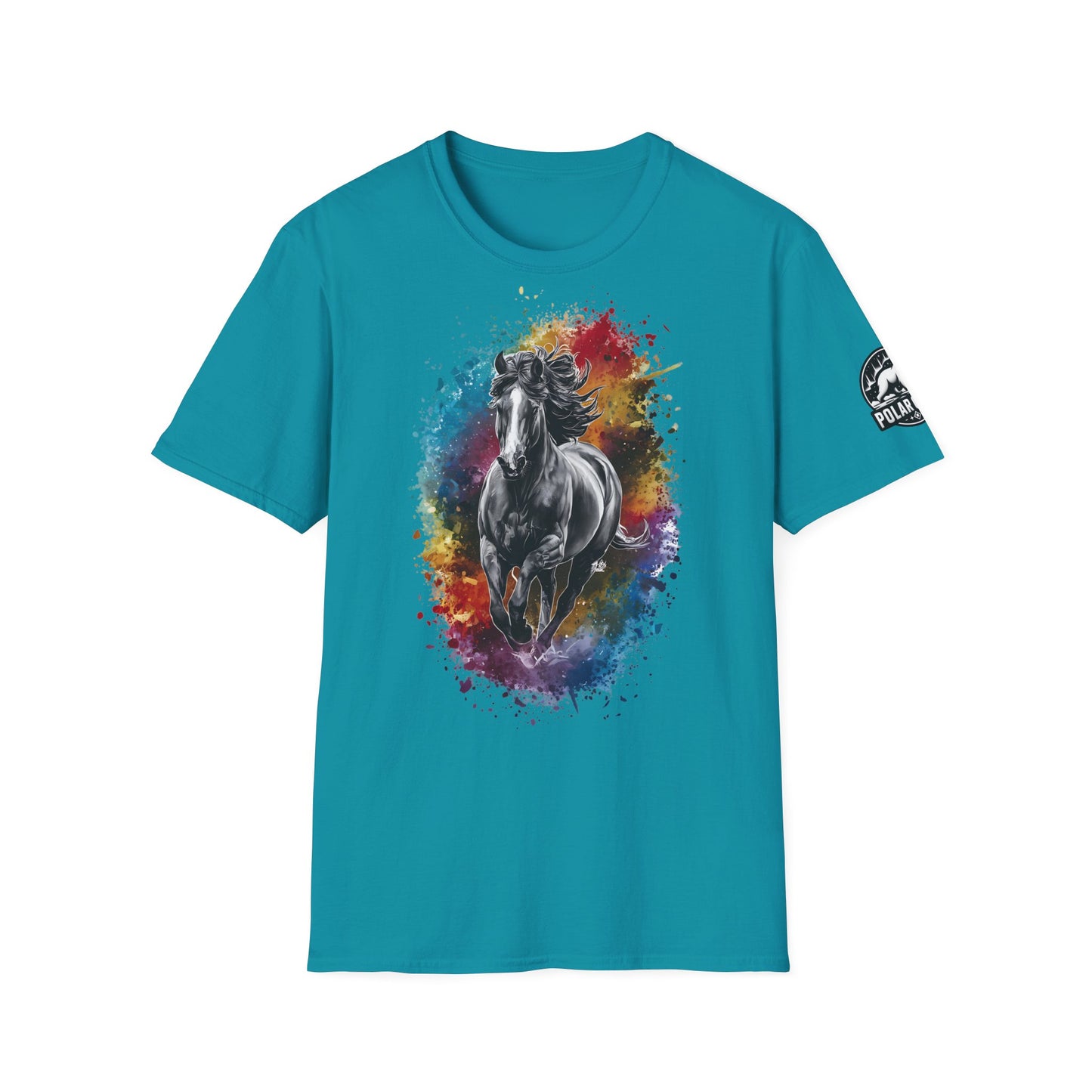 Horse Ink Spot - Front & Side Prints - Softstyle T-Shirt