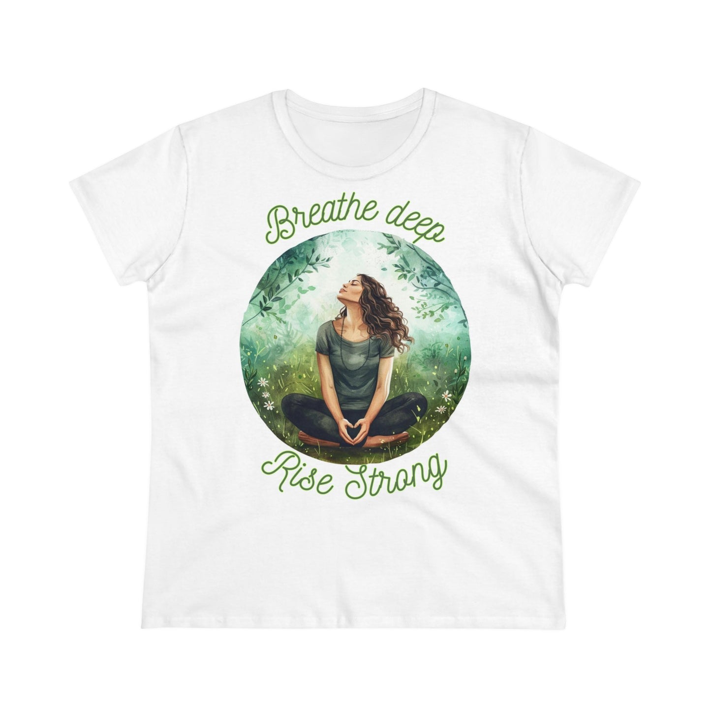 Breathe Deep Rise Strong - One Sided - White - Women's