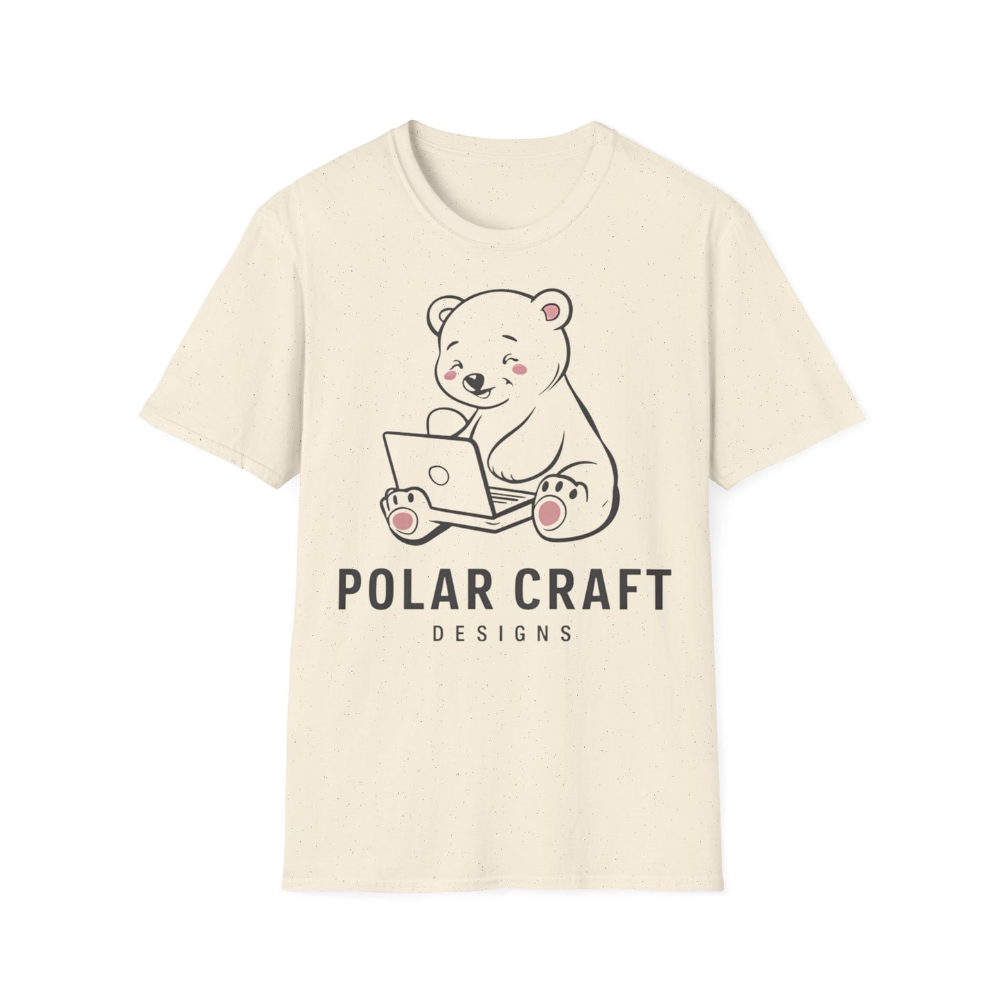 Polar Bear Laptop - One Sided Print - Softstyle T-Shirt