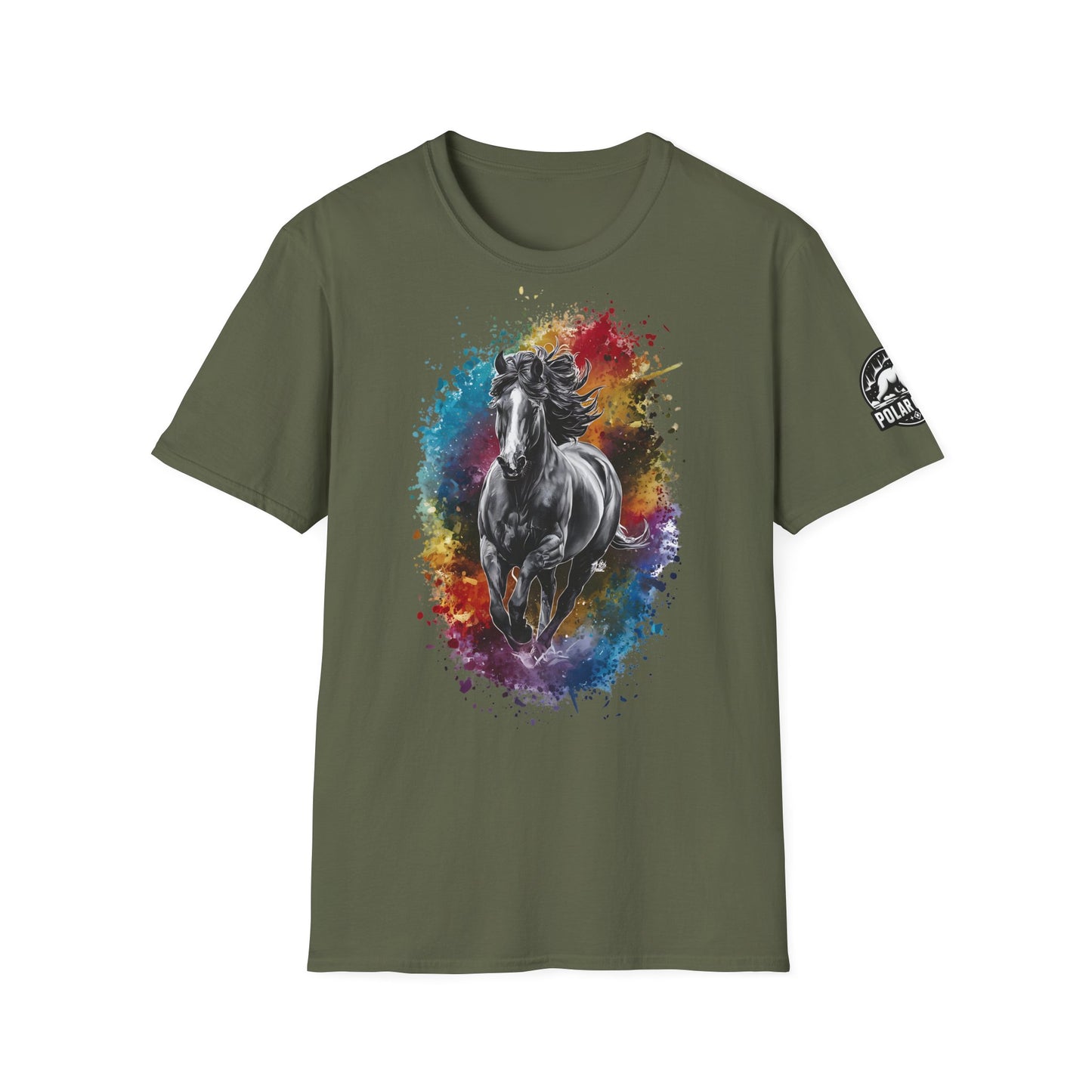 Horse Ink Spot - Front & Side Prints - Softstyle T-Shirt