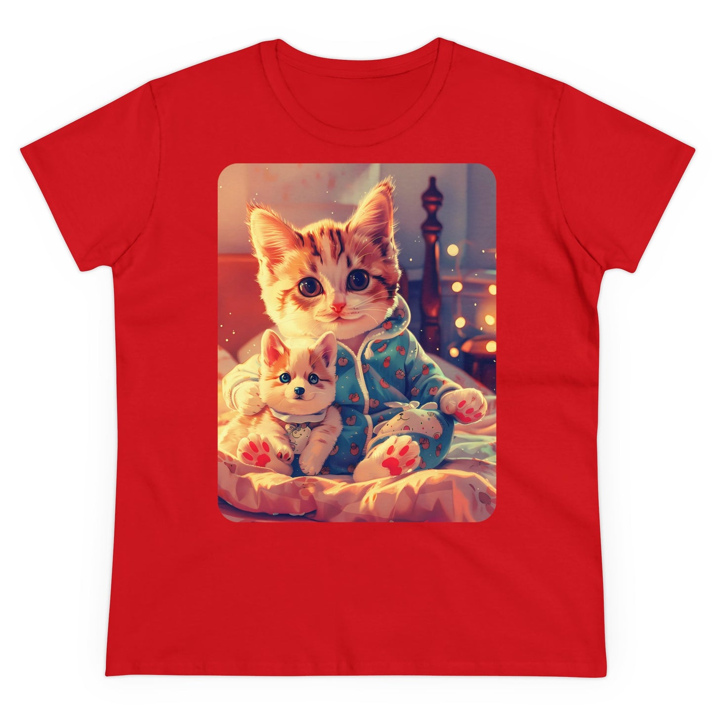 Cat Holding Corgi One - Colours - One Sided Print - Women's