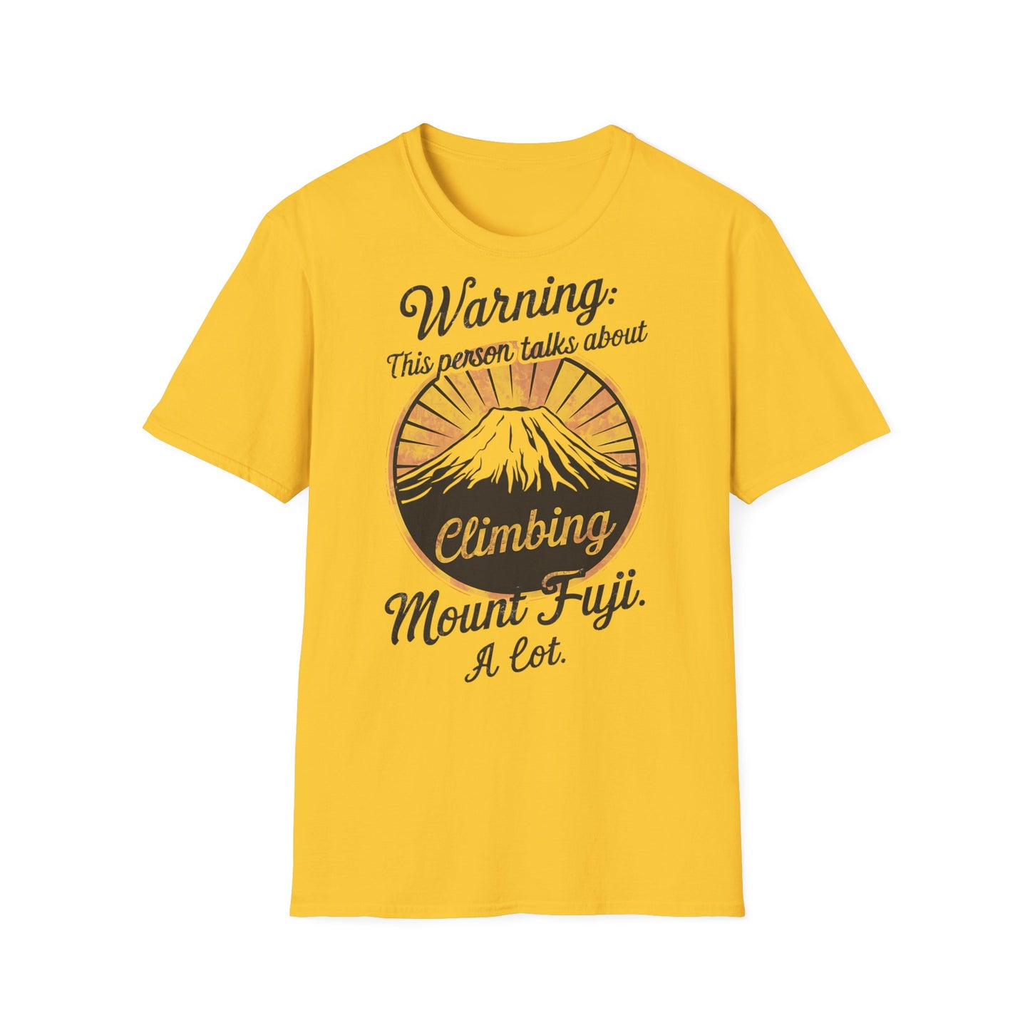 Warning Mount Fuji - One Sided Print - Softstyle T-Shirt
