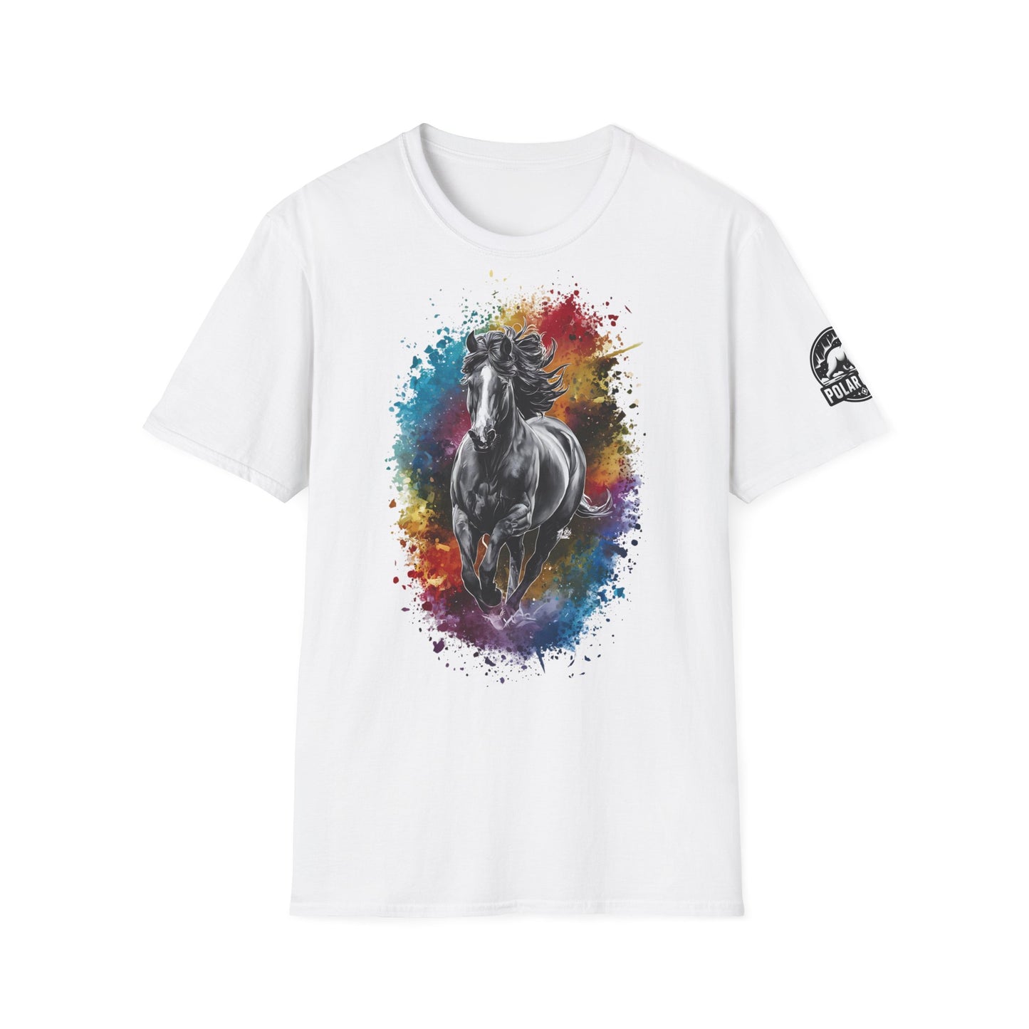 Horse Ink Spot - Front & Side Prints - Softstyle T-Shirt