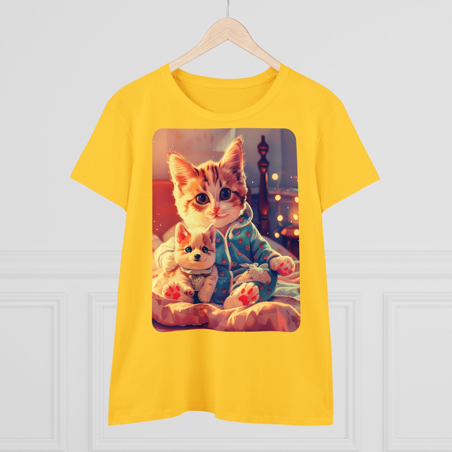 Cat Holding Corgi One - Colours - One Sided Print - Women's