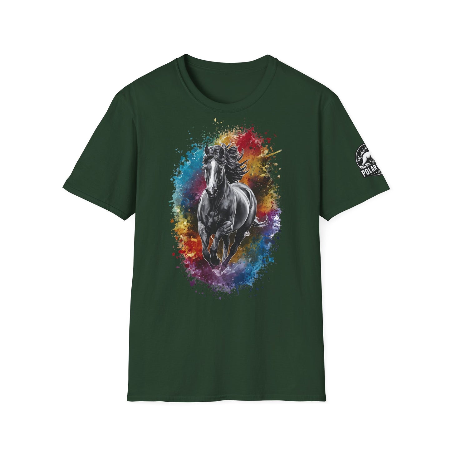 Horse Ink Spot - Front & Side Prints - Softstyle T-Shirt