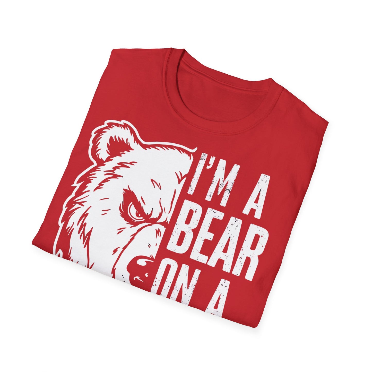 I'm a bear on a mission - One Sided Print - Softstyle T-Shirt
