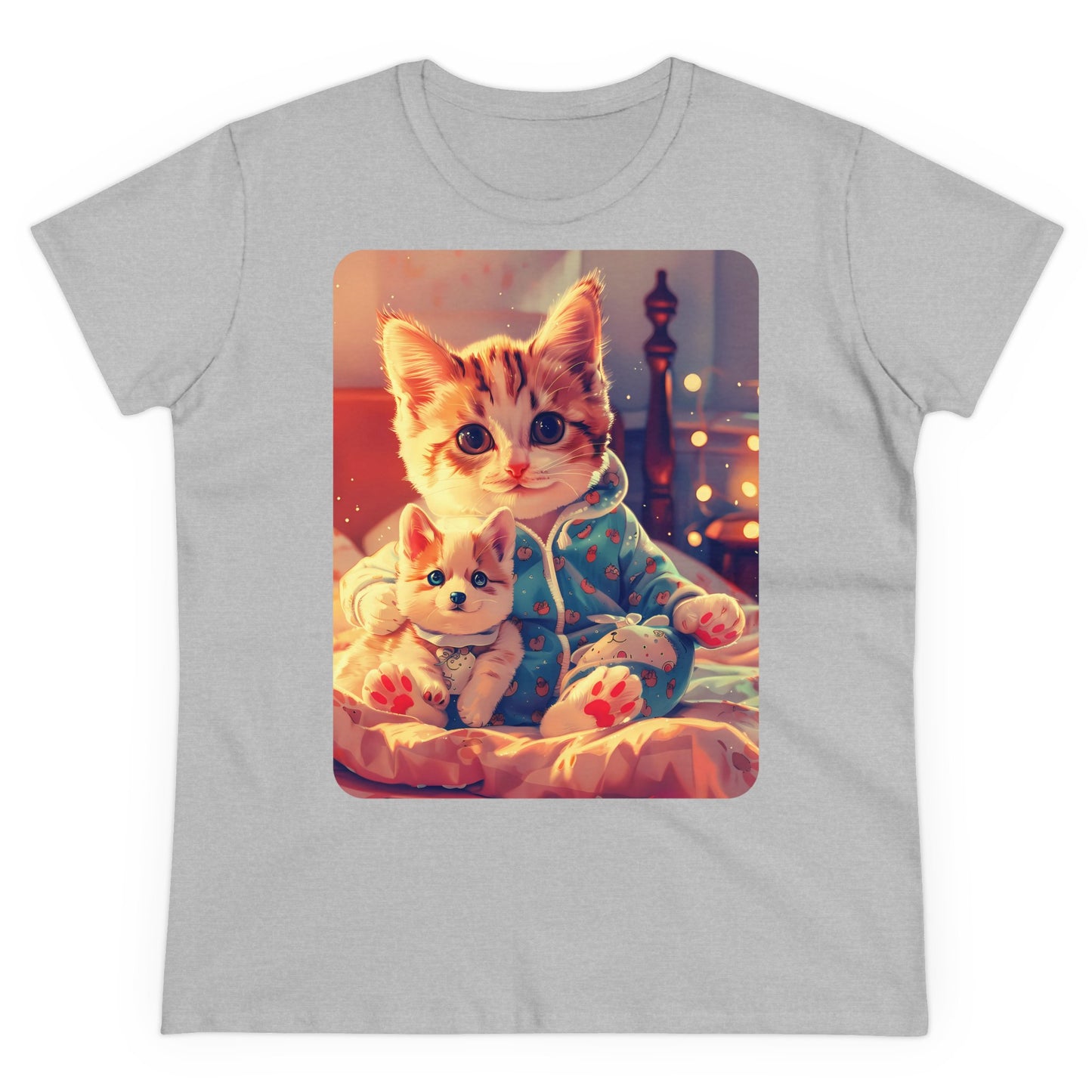 Cat Holding Corgi One  - Colours - One Sided Print - Women's