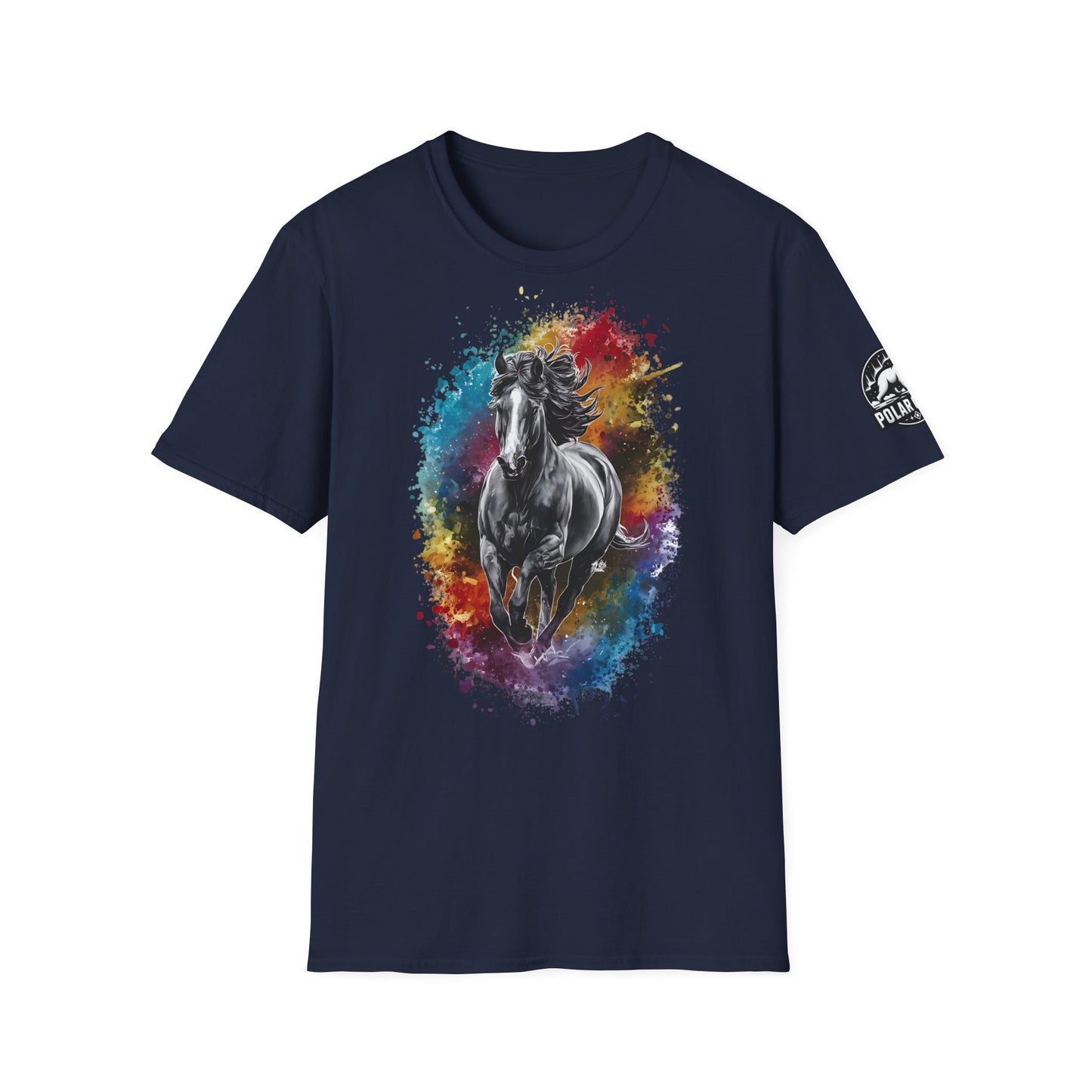Horse Ink Spot - Front & Side Prints - Softstyle T-Shirt