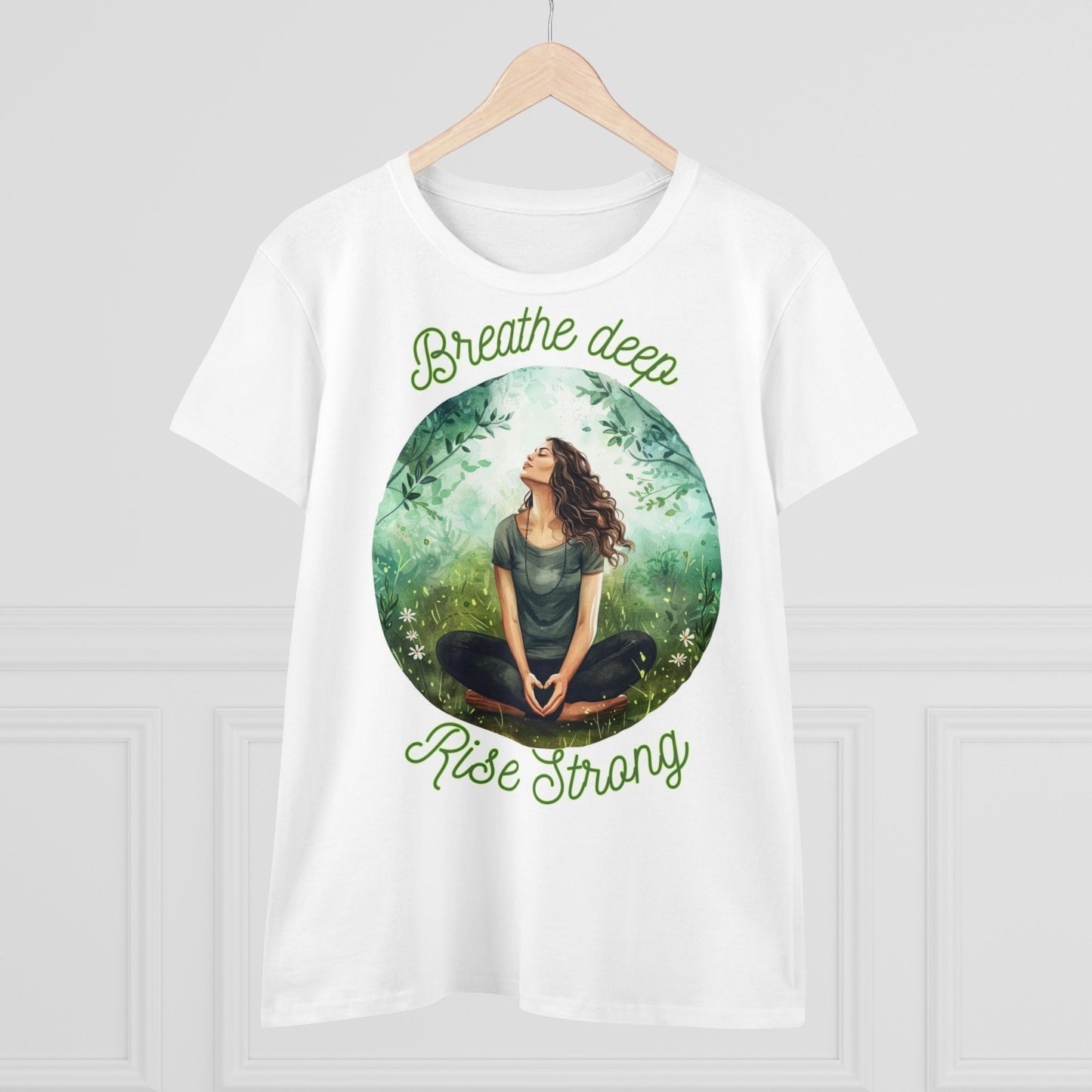 Breathe Deep Rise Strong - One Sided - White - Women's