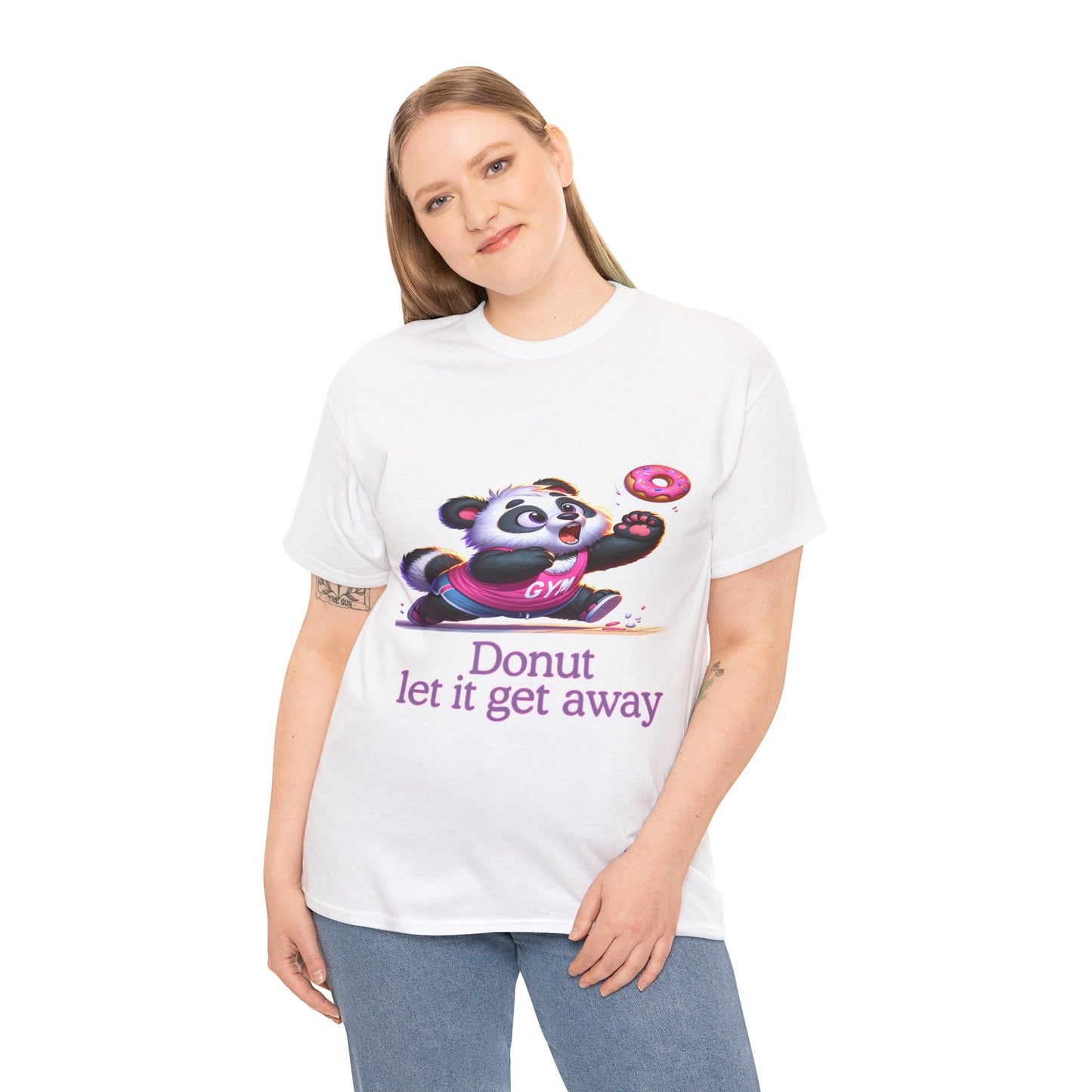 Donut let it get away! 🐼🍩 - One Sided - White