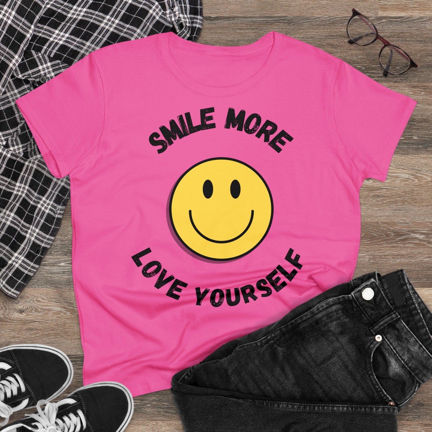 Smile More Love Yourself - One Sided Print - Colours - Women's