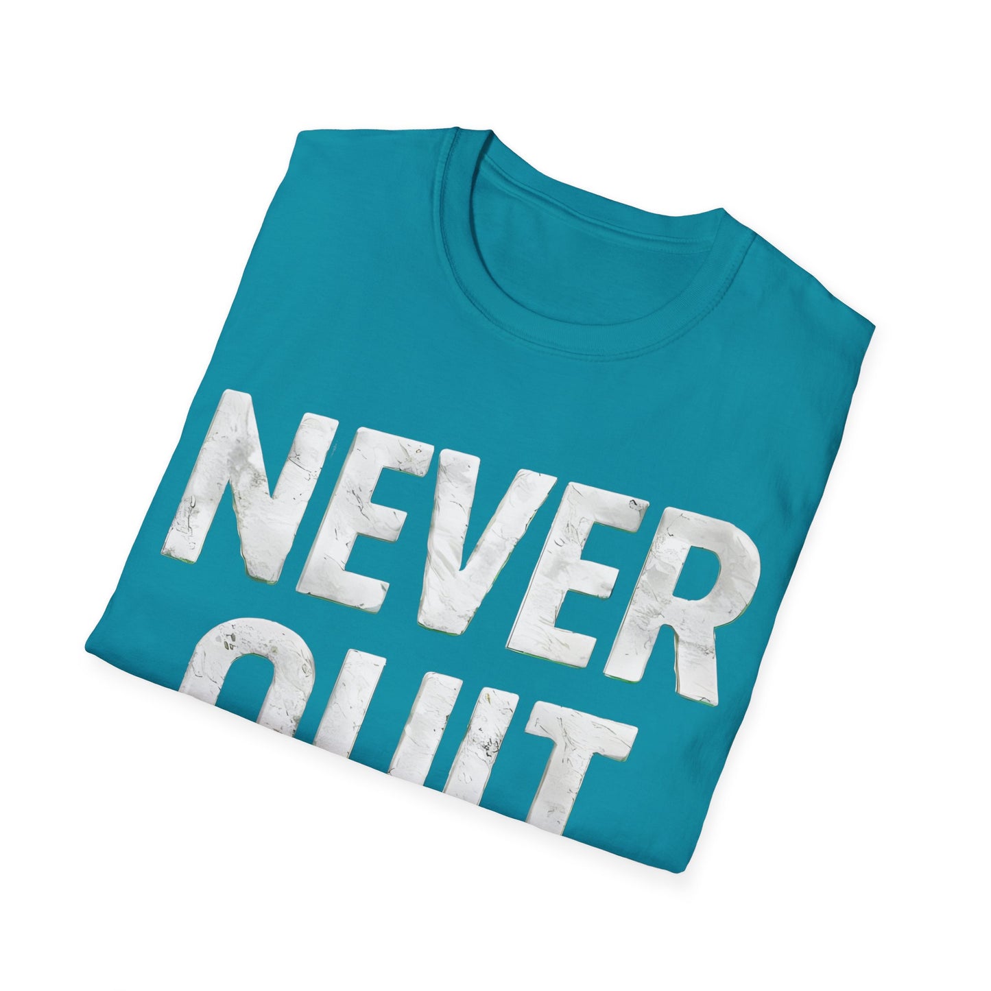 Never Quit - Front & Side Prints - Softstyle T-Shirt