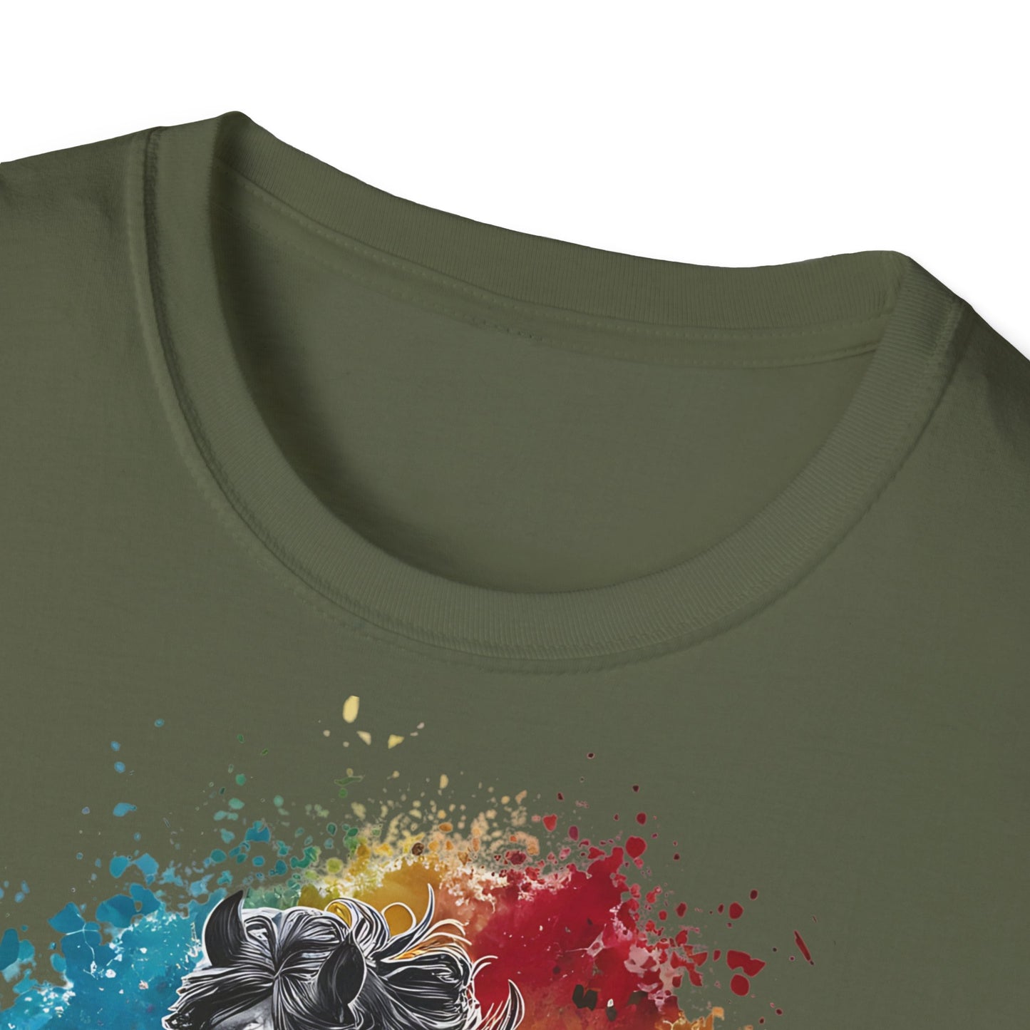 Horse Ink Spot - Front & Side Prints - Softstyle T-Shirt