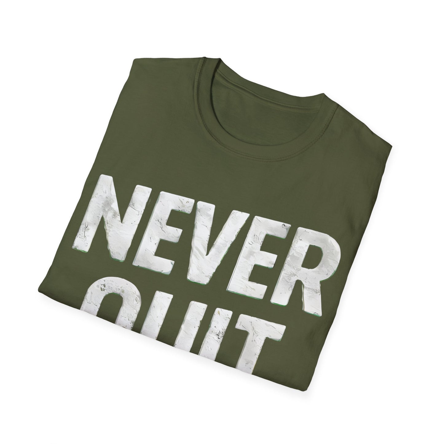 Never Quit - Front & Side Prints - Softstyle T-Shirt