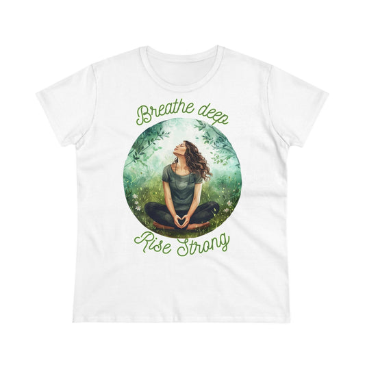 Breathe Deep Rise Strong - One Sided - White - Women's