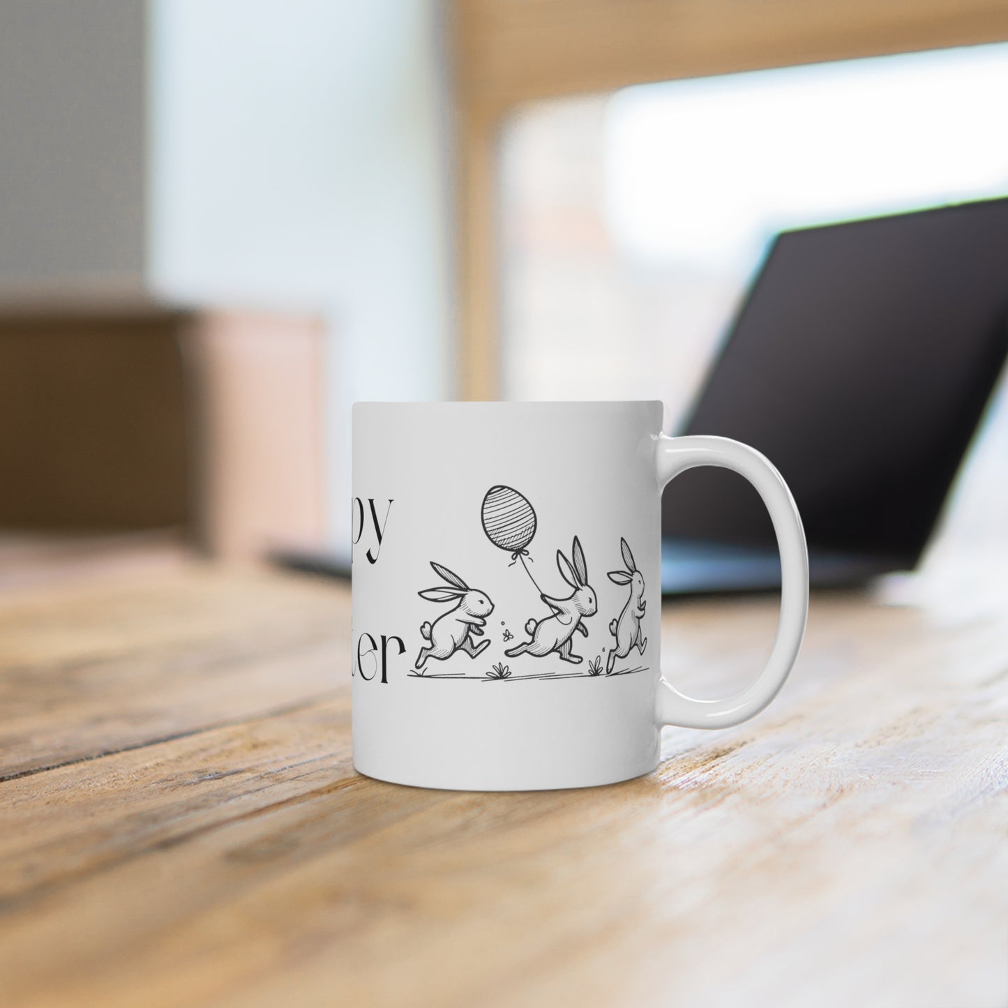 Happy Easter Balloon carrying bunny Drawing