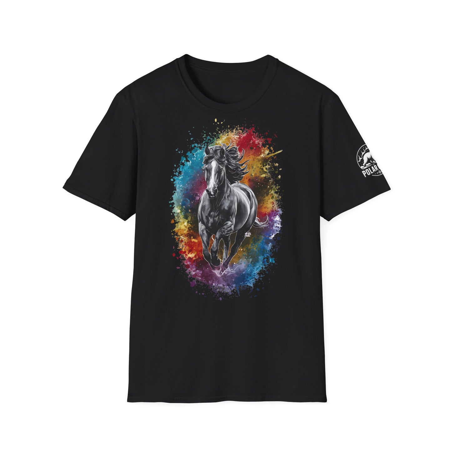 Horse Ink Spot - Front & Side Prints - Softstyle T-Shirt