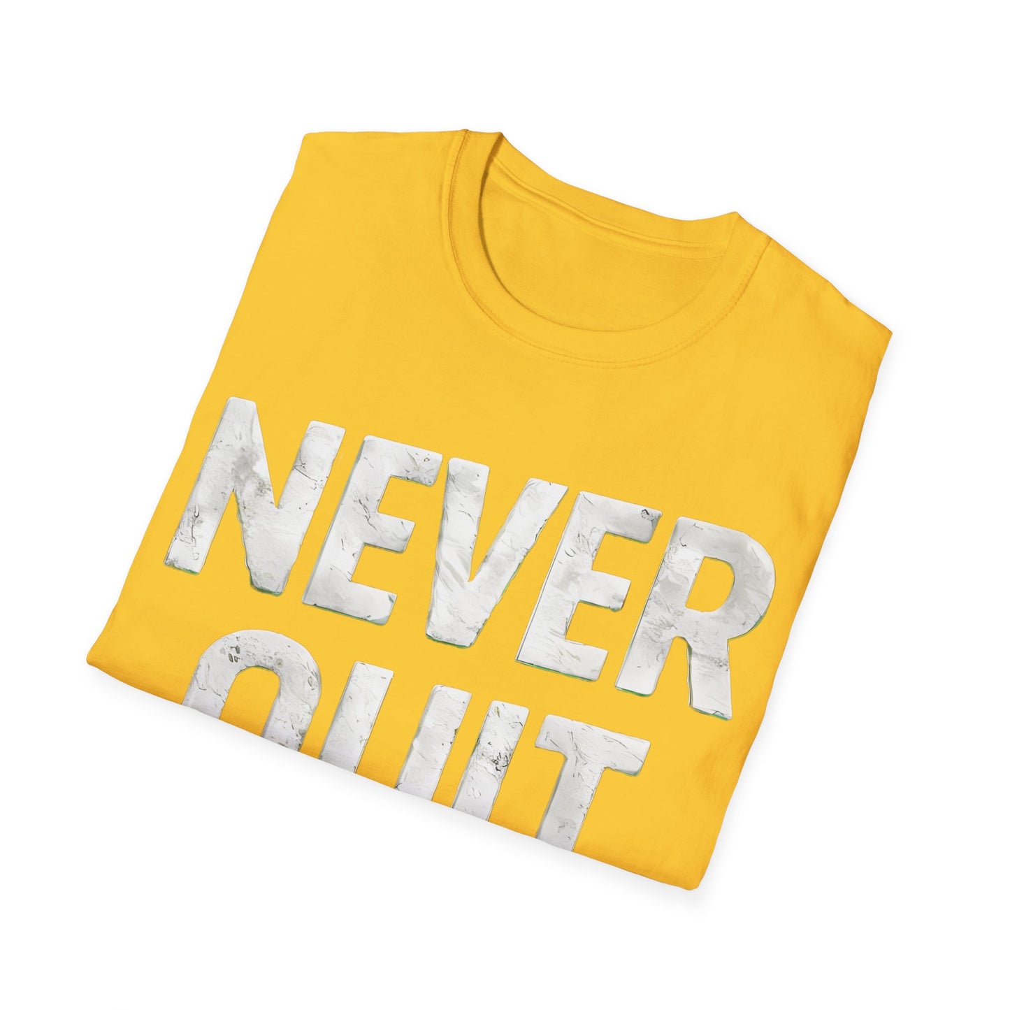 Never Quit - Front & Side Prints - Softstyle T-Shirt