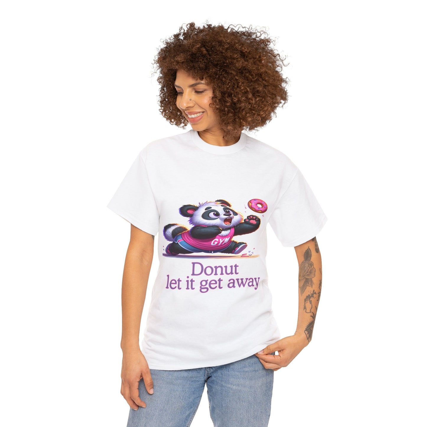 Donut let it get away! 🐼🍩 - One Sided - White