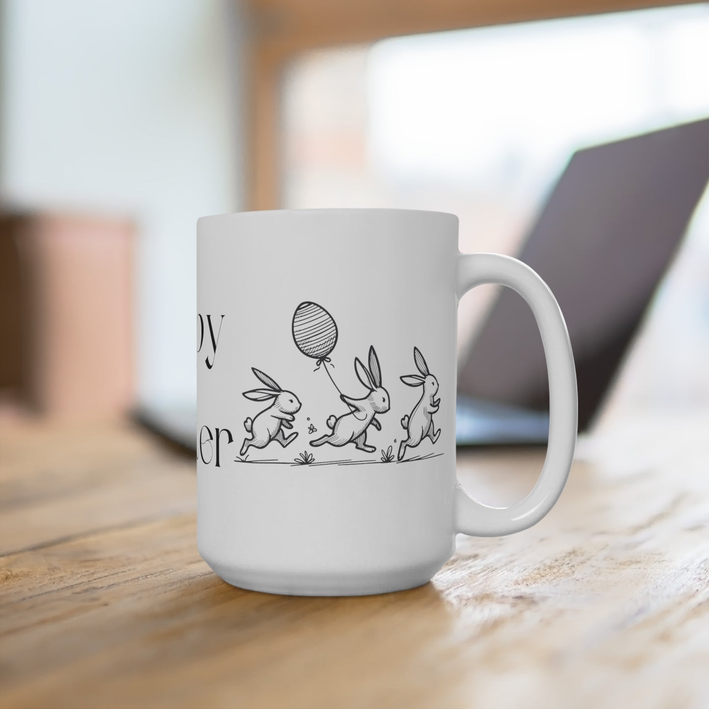 Happy Easter Balloon carrying bunny Drawing